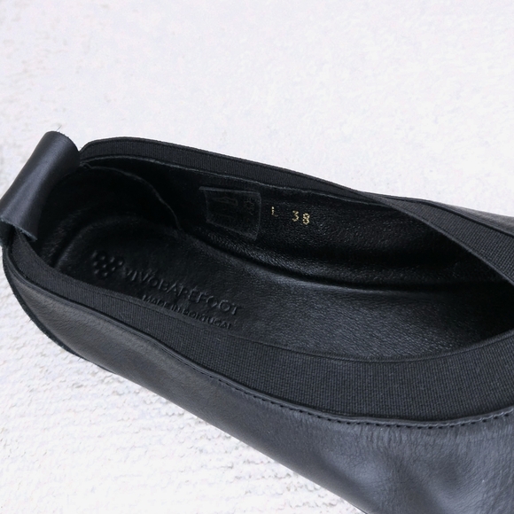 New! Vivobarefoot Opanka Ballerina Flats ~ Black Leather Slip-On Minimalist Shoe - Picture 9 of 14